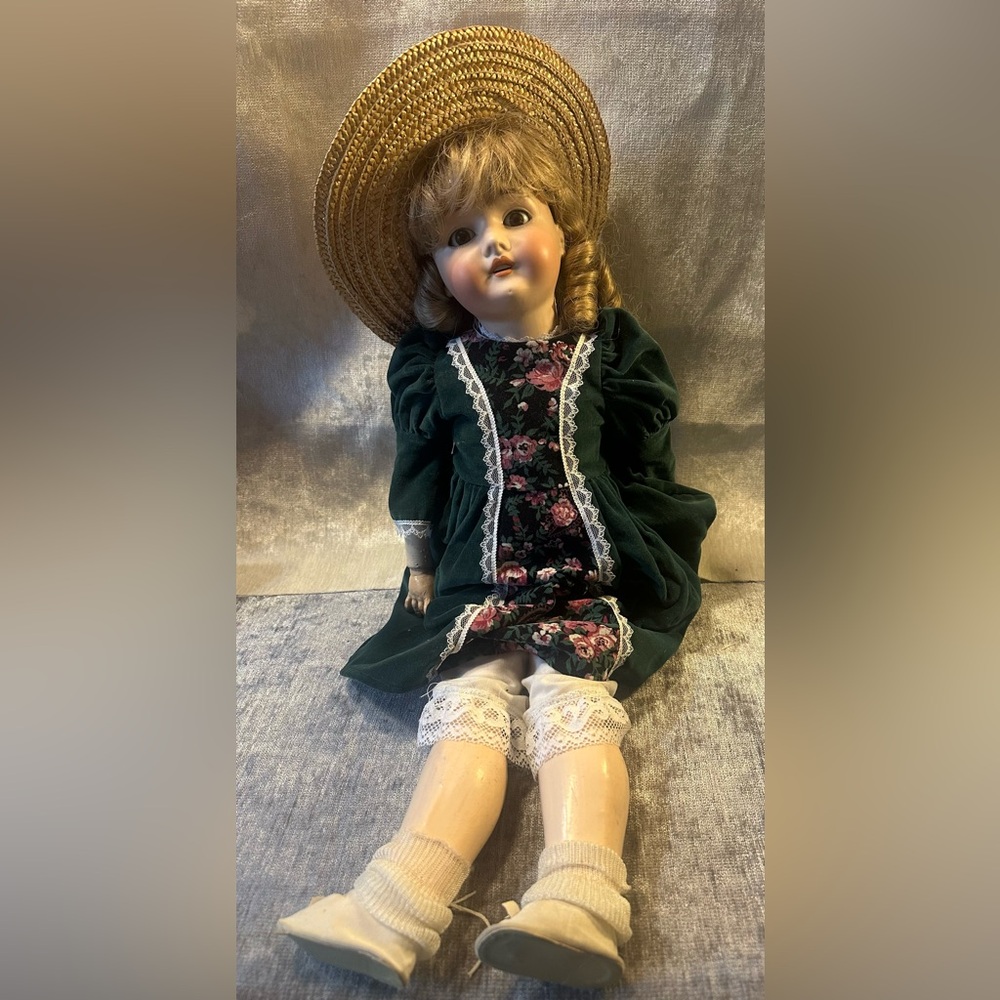 Vintage Style Doll with Green Dress